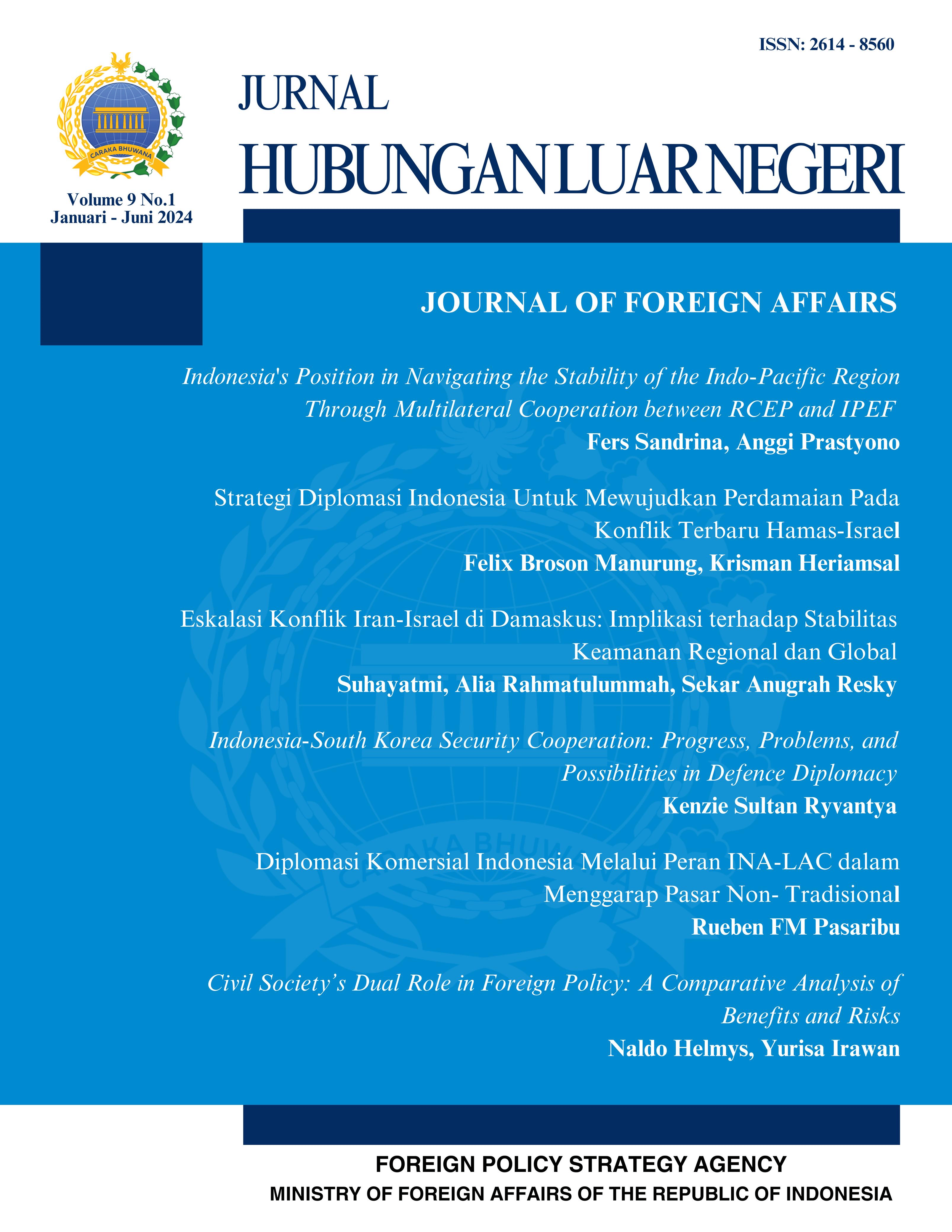 					View Vol. 9 No. 1 (2024): Jurnal Hubungan Luar Negeri
				